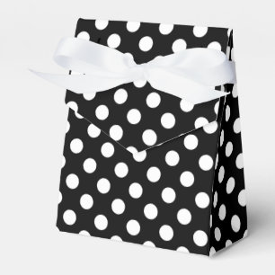 Vitpolka dots på svart presentaskar
