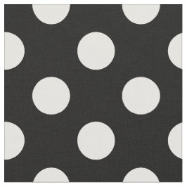 Vitpolka dots på svart tyg