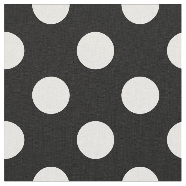 Vitpolka dots på svart tyg (Närbild)