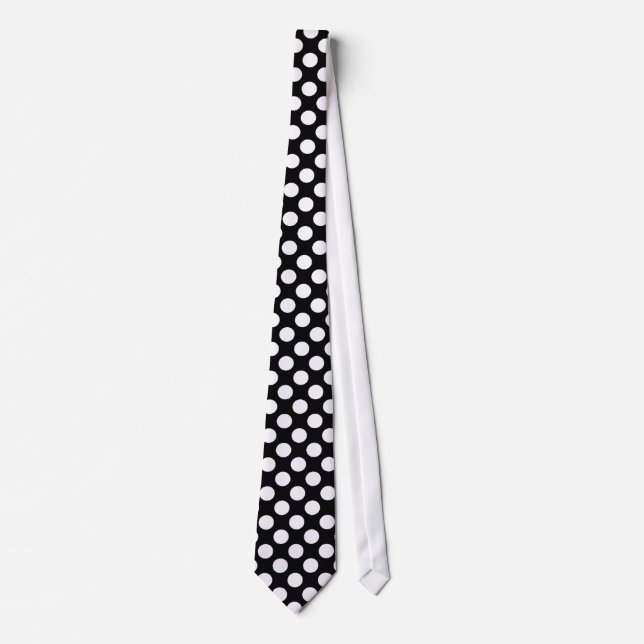 Vitpolka dots på svarten - slips (Framsida)