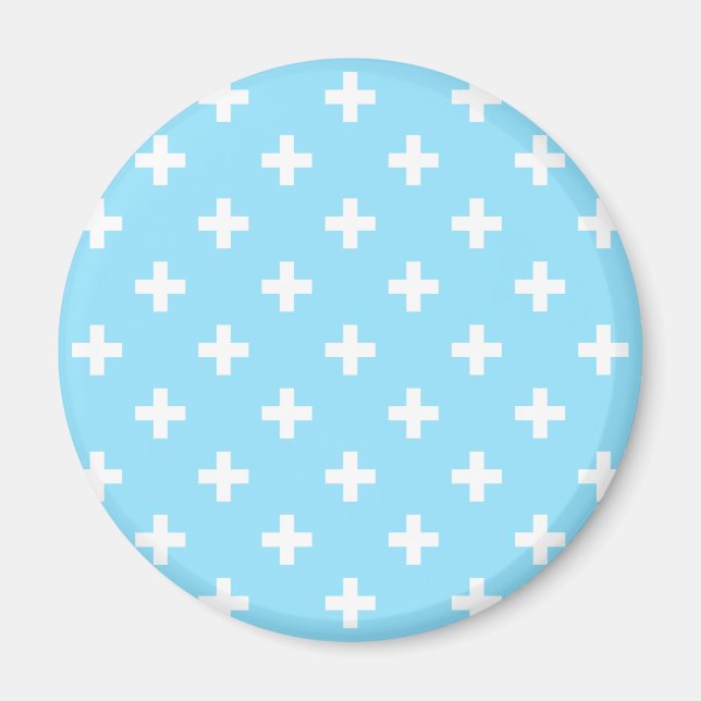Vitpolka kor på baby blue magnet (Framsidan)
