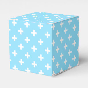 Vitpolka kor på baby blue presentaskar