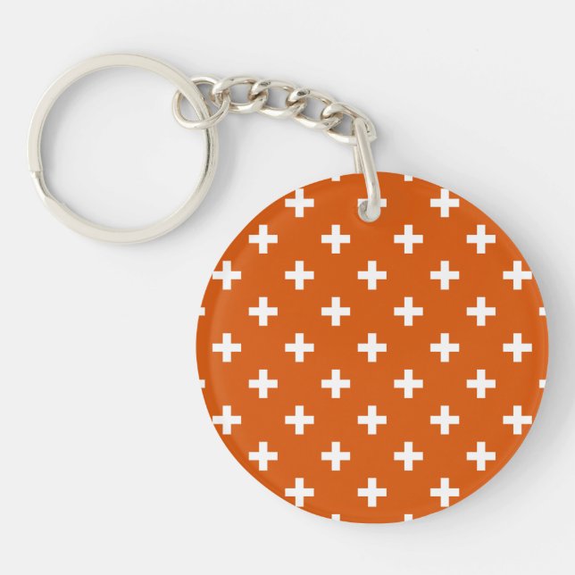 Vitpolka kor på bränd orange (Framsidan)