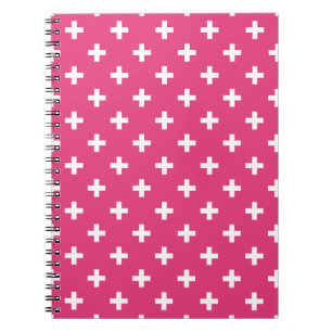 Vitpolka kor på fuchsia anteckningsbok
