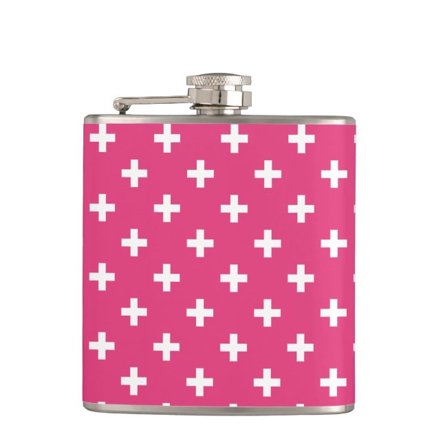 Vitpolka kor på fuchsia fickplunta (Framsidan)