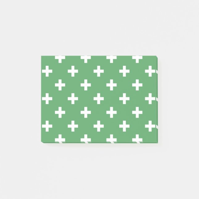 Vitpolka kor på grönt post-it block (Framsida)