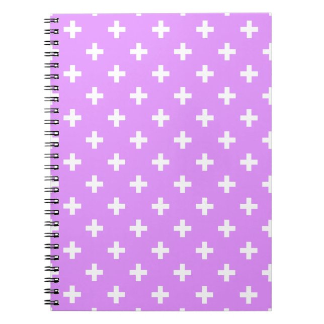 Vitpolka kor på lilac anteckningsbok (Framsidan)