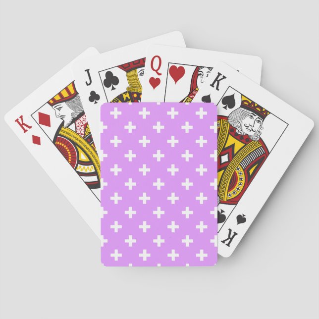 Vitpolka kor på lilac casinokort (Baksidan)