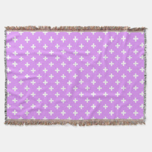 Vitpolka kor på lilac filt
