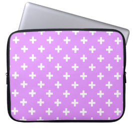 Vitpolka kor på lilac laptop fodral