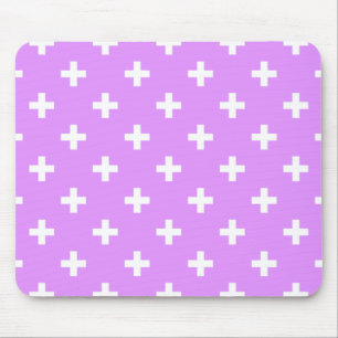 Vitpolka kor på lilac musmatta