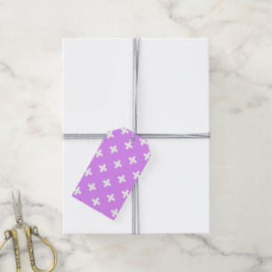 Vitpolka kor på lilac presentetikett