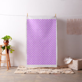 Vitpolka kor på lilac tyg