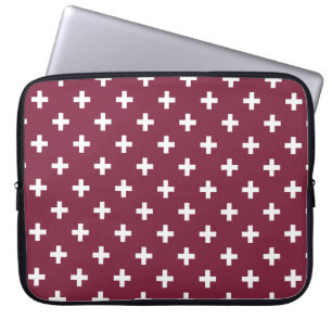 Vitpolka kor på mullbär laptop fodral