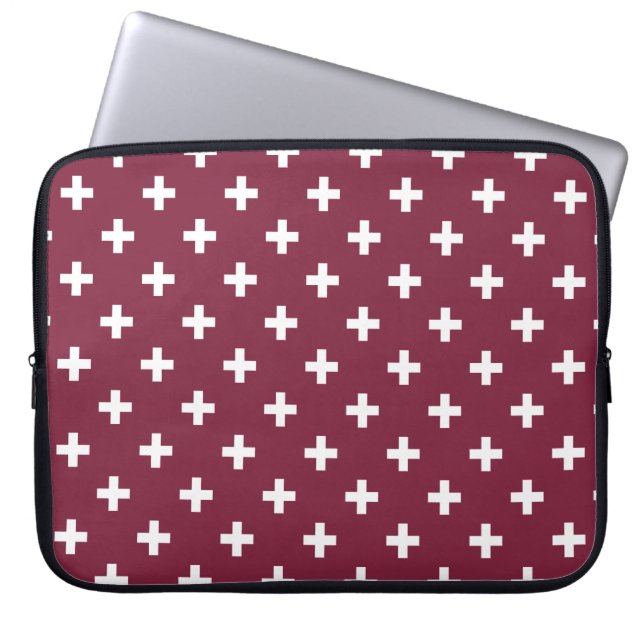 Vitpolka kor på mullbär laptop fodral (Framsidan)