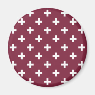 Vitpolka kor på mullbär magnet