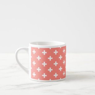 Vitpolka kor på persikor espressomugg
