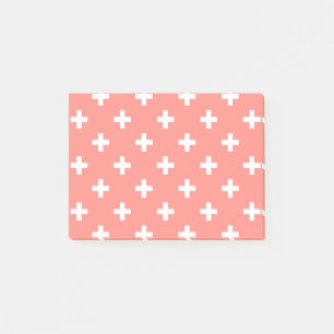 Vitpolka kor på persikor post-it block