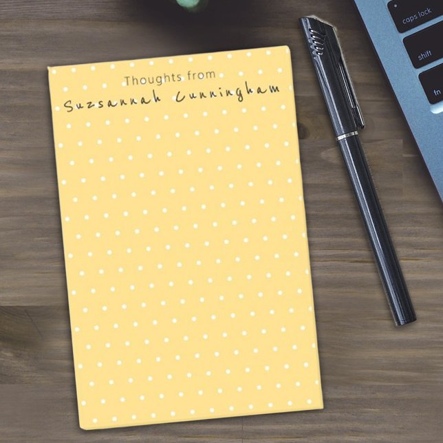 Vitpolka punkt Mönster på Anpassningsbarna Gult Post-it Block (Skapare uppladdad)
