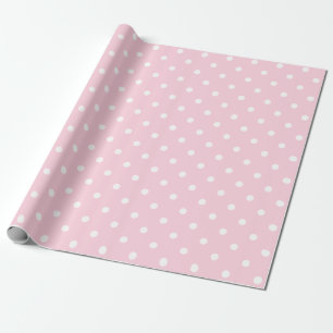 Vitpolkaen pricker på Light - rosa stort utrymme Presentpapper