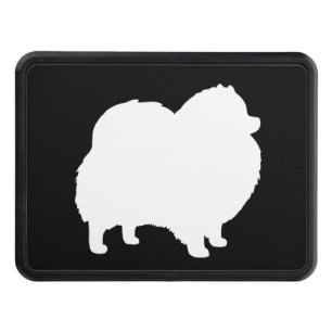 VitPomeranian Silhouette Dragkroksskydd