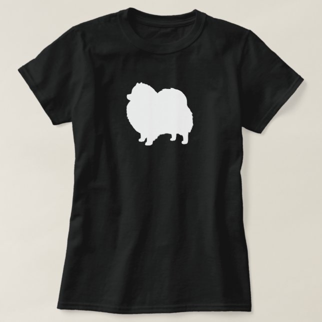 VitPomeranian Silhouette Tee Shirt (Design framsida)