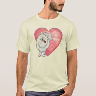 VitPomeranian valentin dag T-shirt