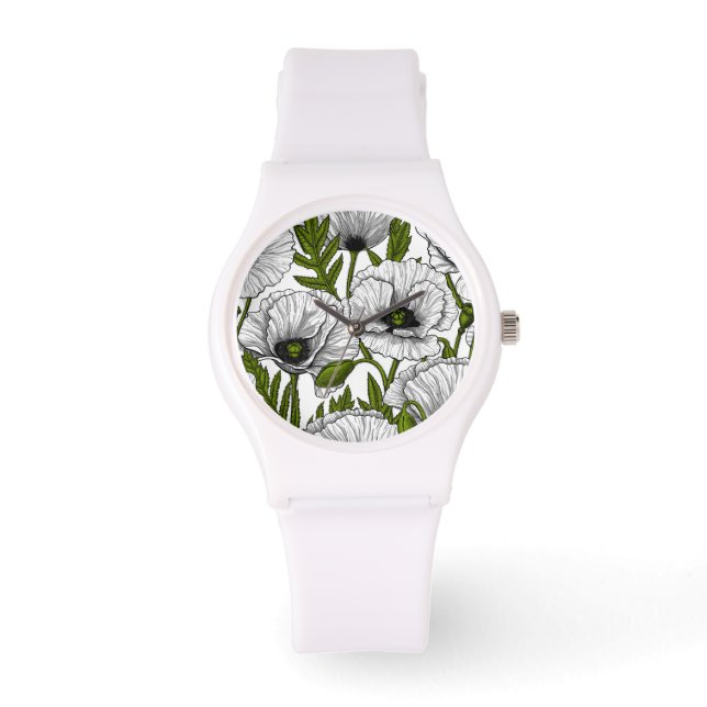 Vitpoppor på vita armbandsur (Framsida)