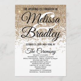 Vitprogram för miniatyrdiagram i guld Glitter Program