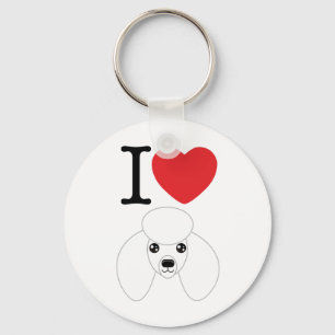 Vitpudel Keychain Nyckelring