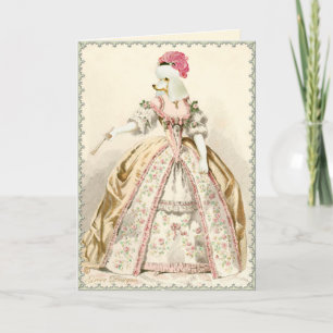 VitpudelMarie Antoinette fransk mode Kort