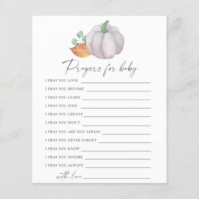 Vitpumpa - Party-vilt | Prayer för baby-vilt (Framsida)