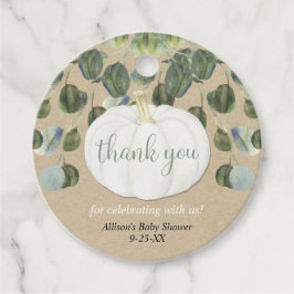 Vitpumpad grå eucalyptus rustit fall gåvor etiketter