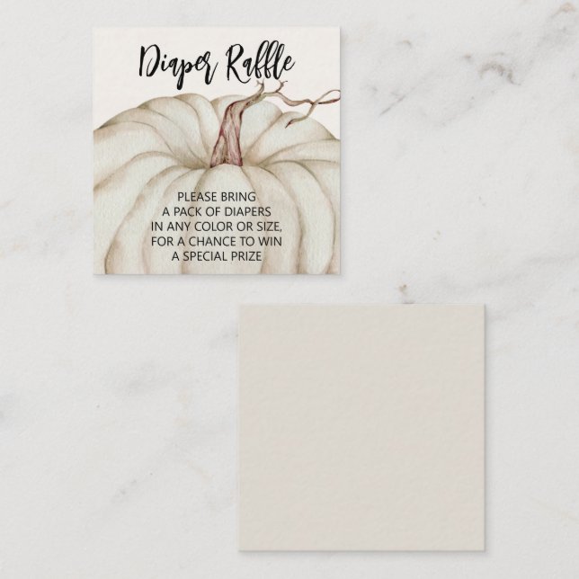 Vitpumpkin Baby Diaper Raffle Tilläggskort (Fram/baksida)