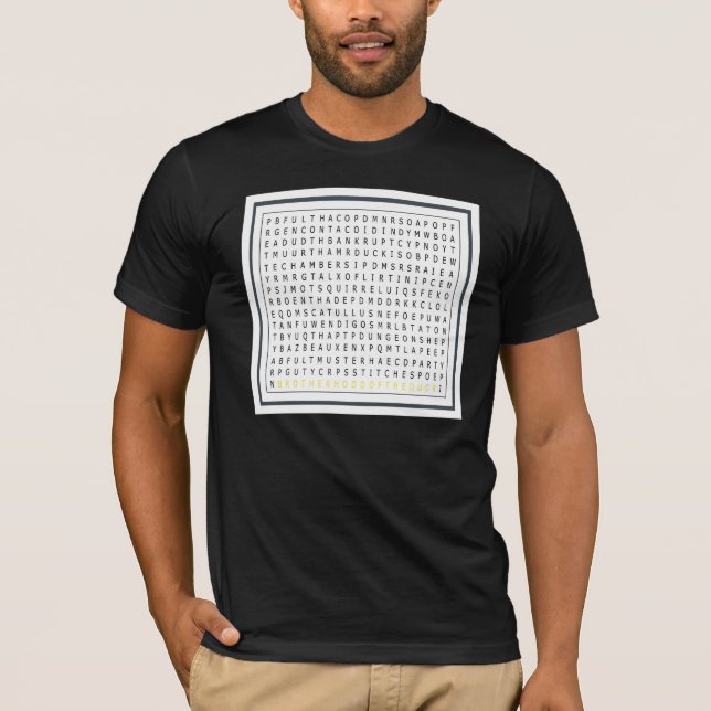 Vitpussel, mörk skjorta tee (Framsida)