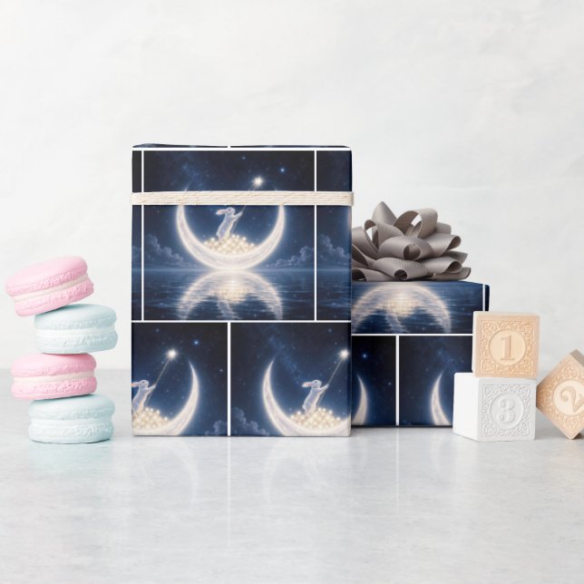 Vitr Kanin Samlar Stjärnor Presentpapper (Baby Shower)