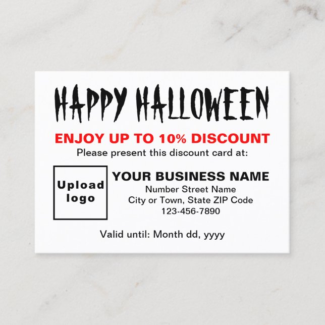 Vitrabattkort för Business Halloween Rabattkort (Framsida)