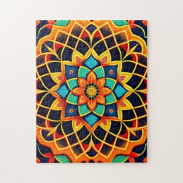 Vitral Stil Colorful Mandala Pussel (Vertikal)