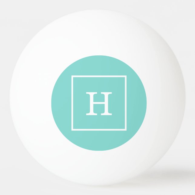 Vitramad vattenlevande Turkos - inledande monogram Pingisboll (Framsidan)