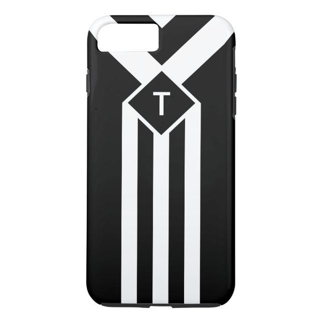 Vitrandar och sparrar på svart med monogramen Case-Mate iPhone skal (Baksida)