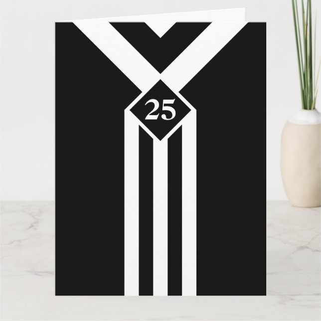 Vitrandar och sparrar på svart med monogramen kort (Framsida)