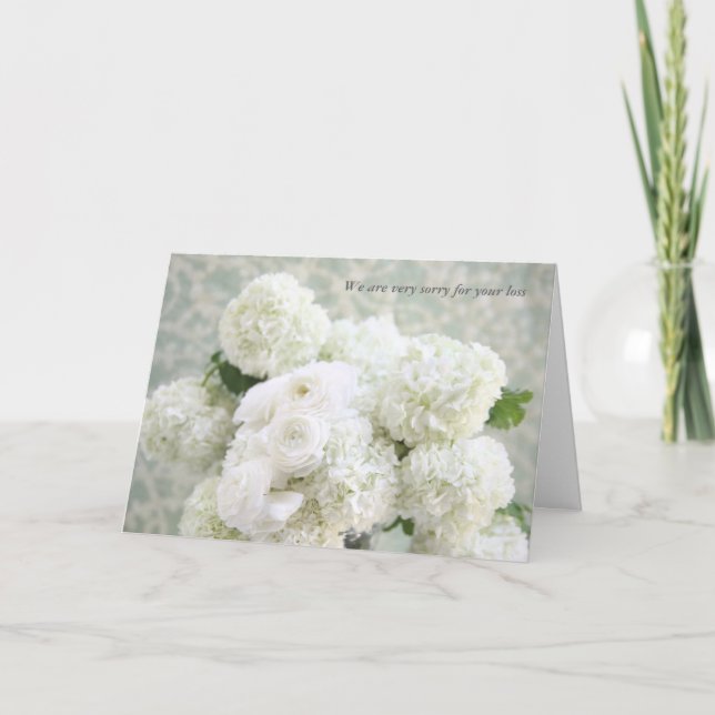 Vitranunculus- och vanlig hortensiasympati kort (Framsida)