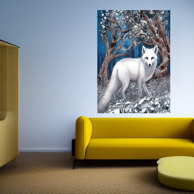 Viträv i den vita skogen | AI Art Poster (Skapare uppladdad)