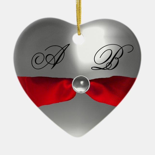 VITRED RIBBON GEM STONE MONOGRAM JULGRANSPRYDNAD KERAMIK (Framsidan)