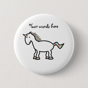 Vitregnbågeunicorn Knapp