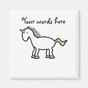 Vitregnbågeunicorn Magnet