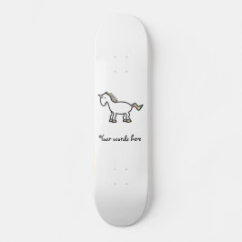 Vitregnbågeunicorn Skateboard Bräda 20,5 Cm