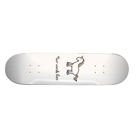 Vitregnbågeunicorn Skateboard Bräda 20,5 Cm