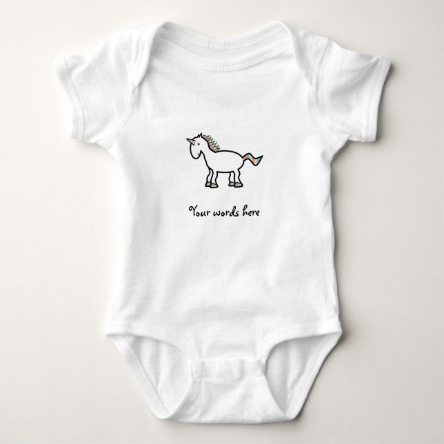 Vitregnbågeunicorn Tee (Framsida)