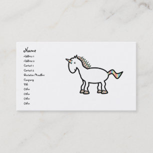 Vitregnbågeunicorn Visitkort